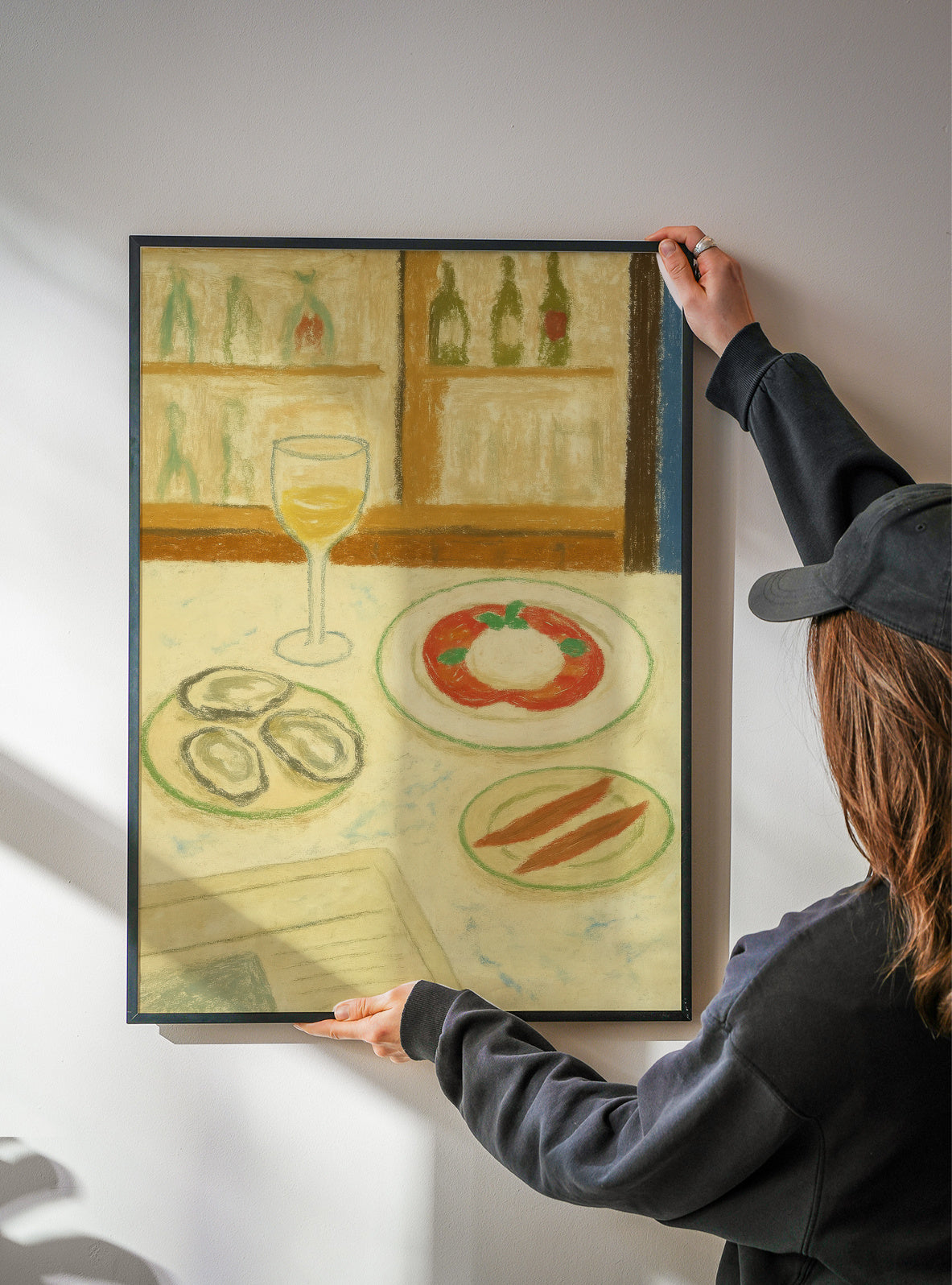 Oysters & Burrata - Framed poster detail