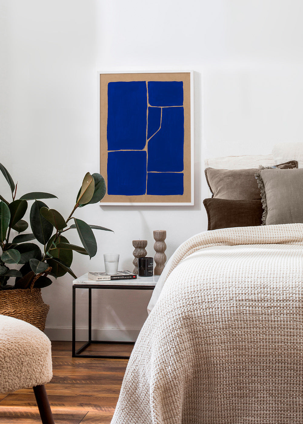 Cuadro geométrico azul con bloques fragmentados – Product3