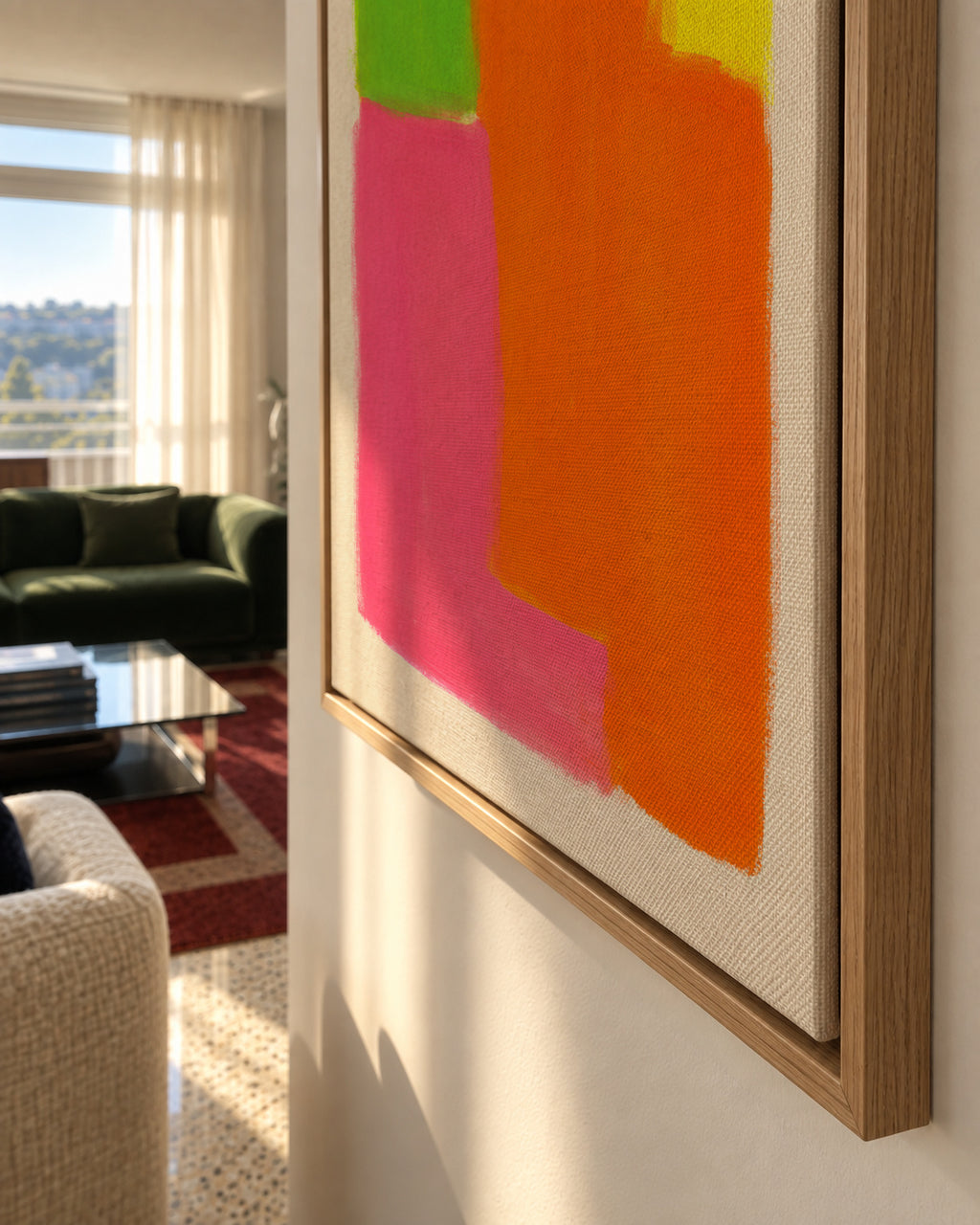 Neon Pulse I - Framed canvas detail