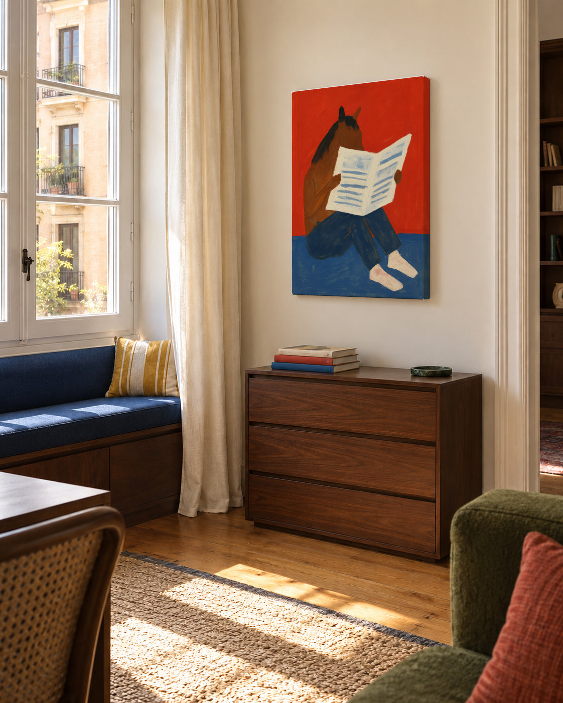 The Morning Paper - Unframed canvas in an interior