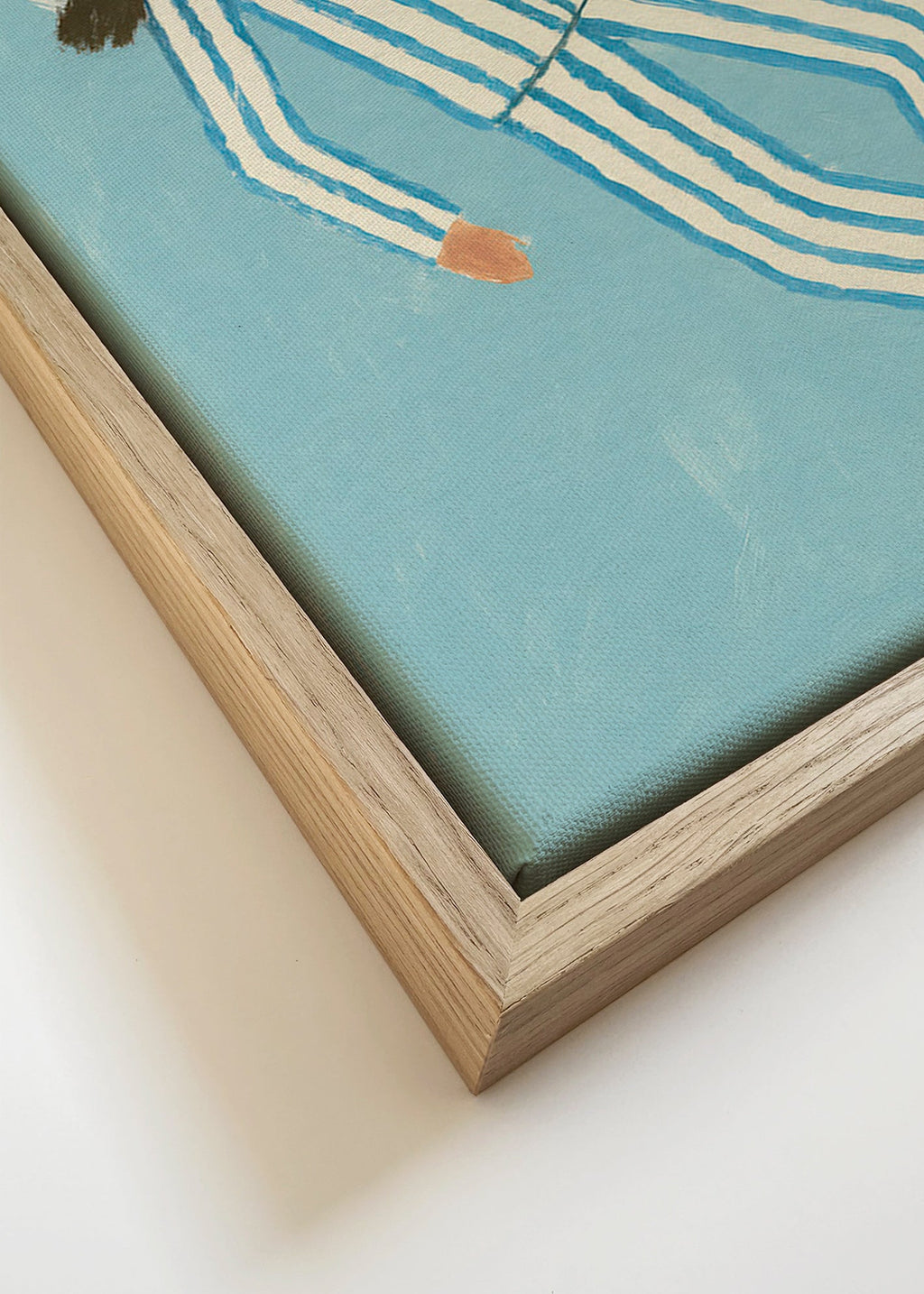 Ilustración mujer en pijama a rayas – Canvas detail