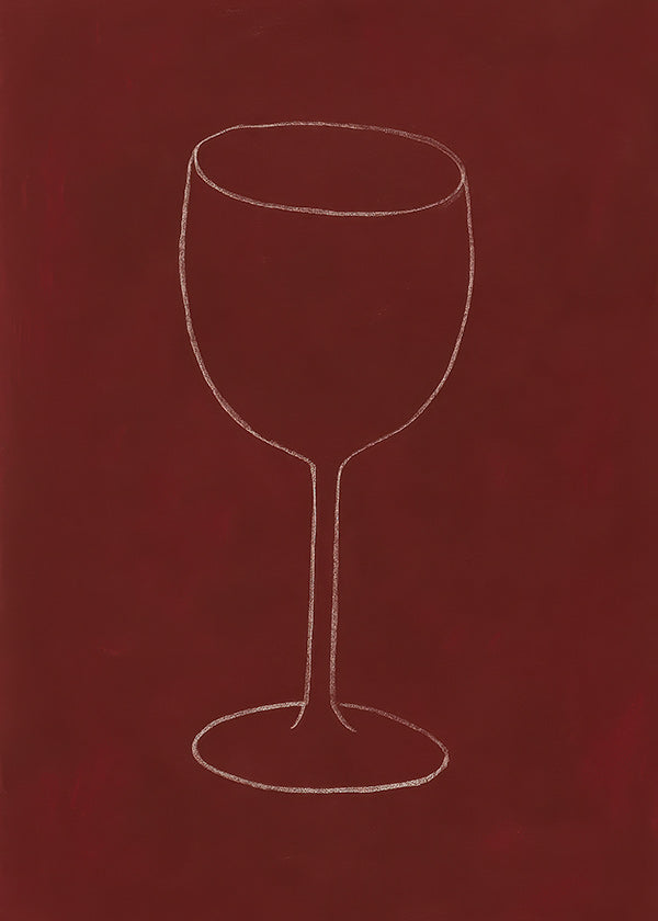 Cuadro de cocina con silueta de copa