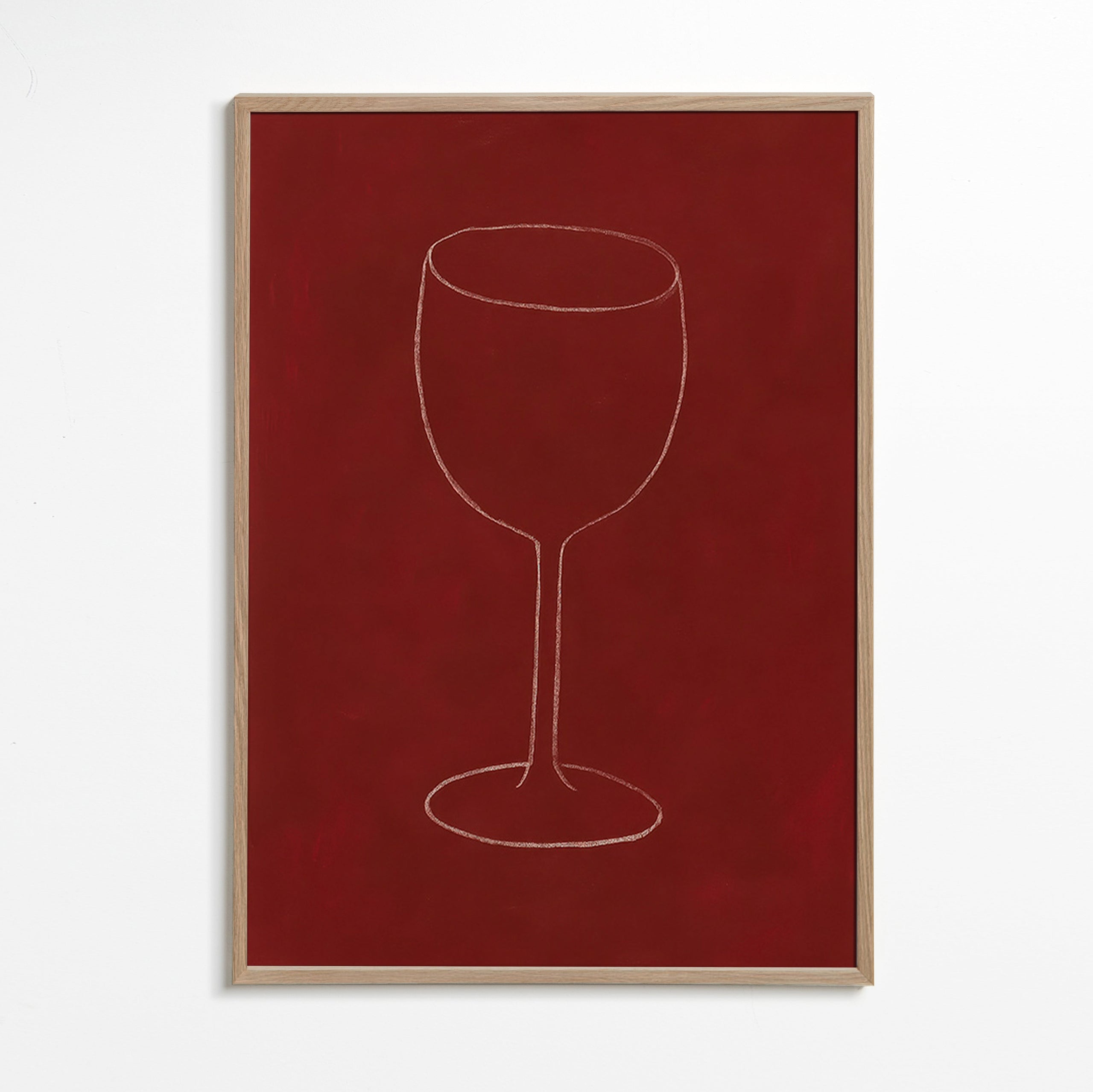 Cuadro de cocina con silueta de copa – Oak Frame