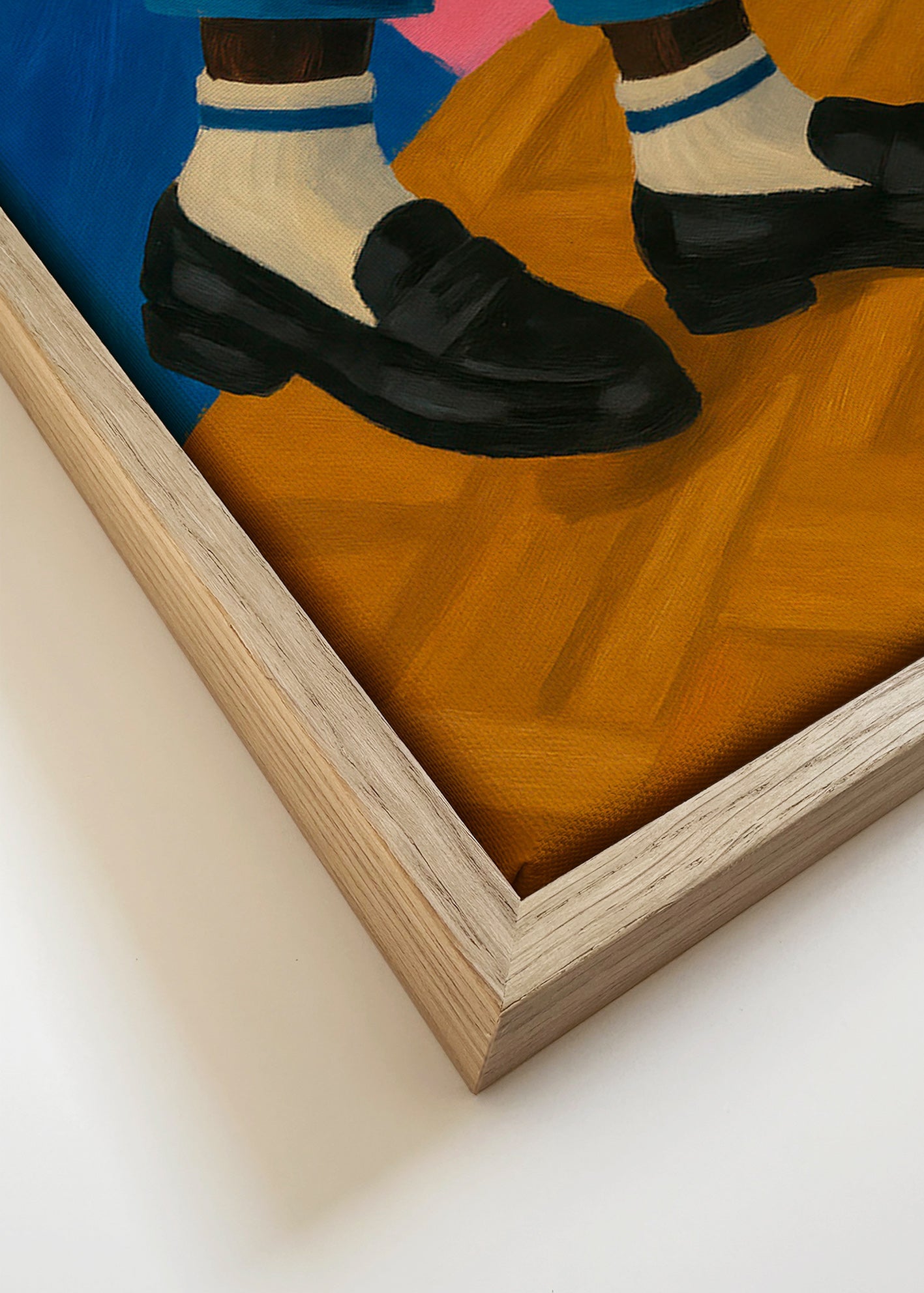 Ilustración de loafers y calcetines a rayas – Canvas detail