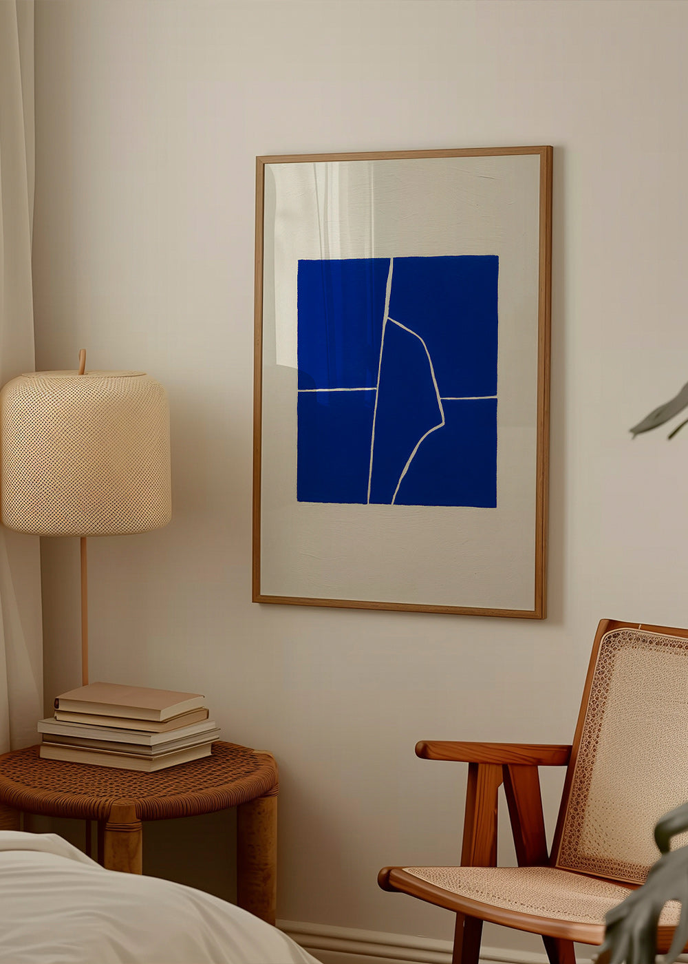 Cuadro abstracto azul con fractura geométrica – Product2