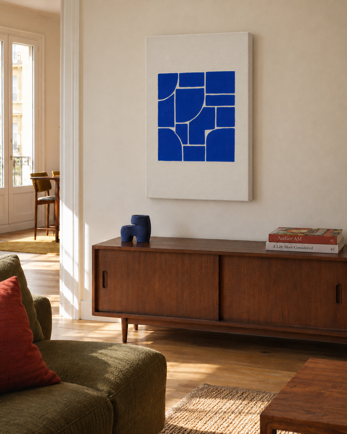 Cobat Fractures II - Unframed canvas in an interior