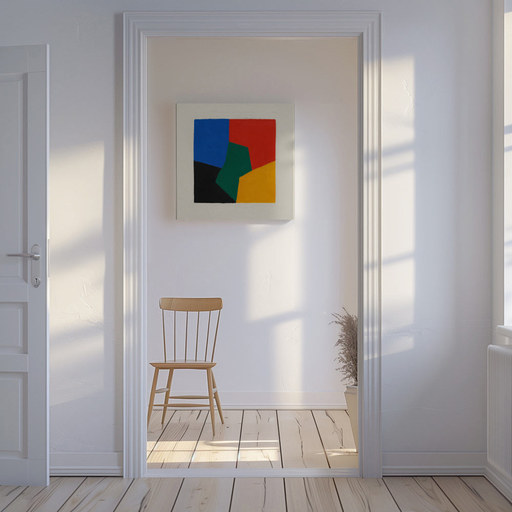 Shifted Blocks - Unframed canvas in an interior