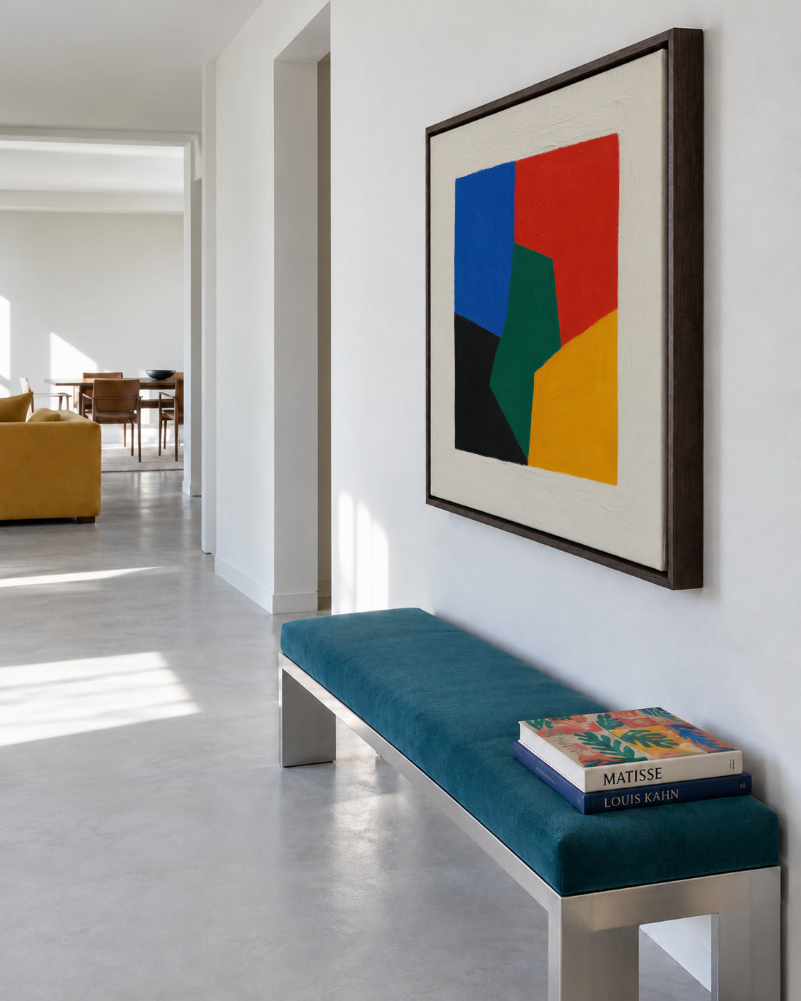 Shifted Blocks - Framed canvas in an interior