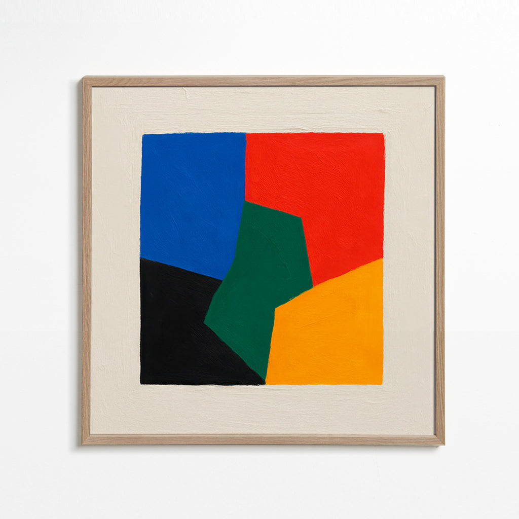 Cuadro geométrico bloques de color – Oak Frame