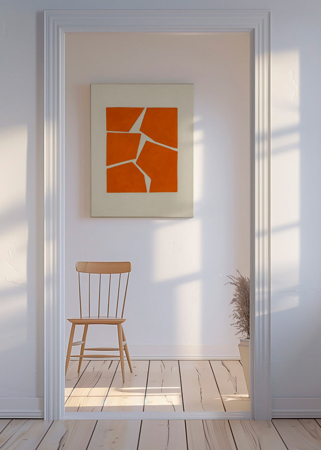 Cuadro geométrico fragmentos terracota – Canvas