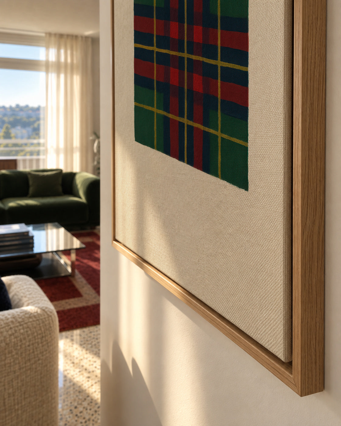Highland Green - Framed canvas detail