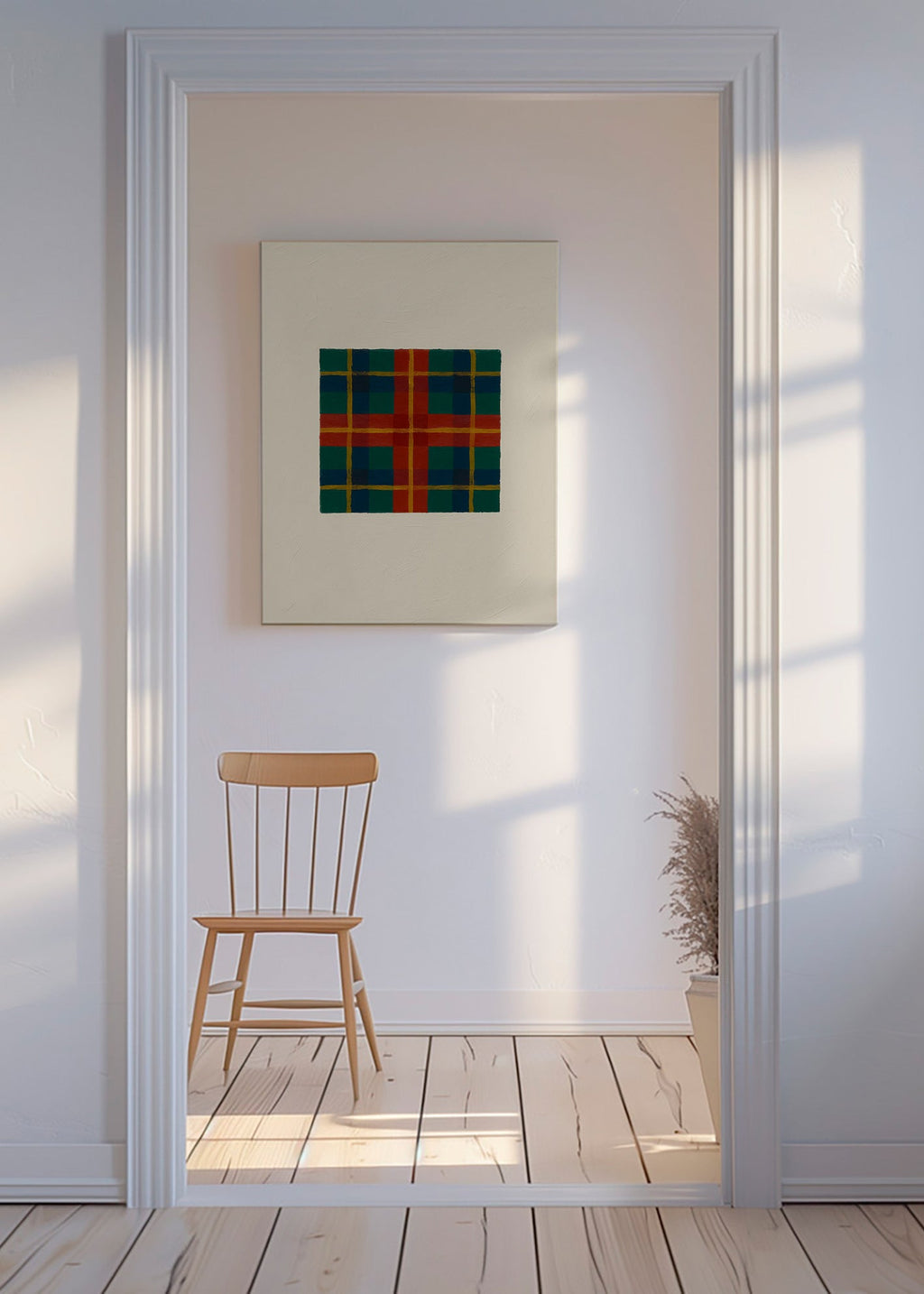 Cuadro geométrico tartán pintado – Canvas