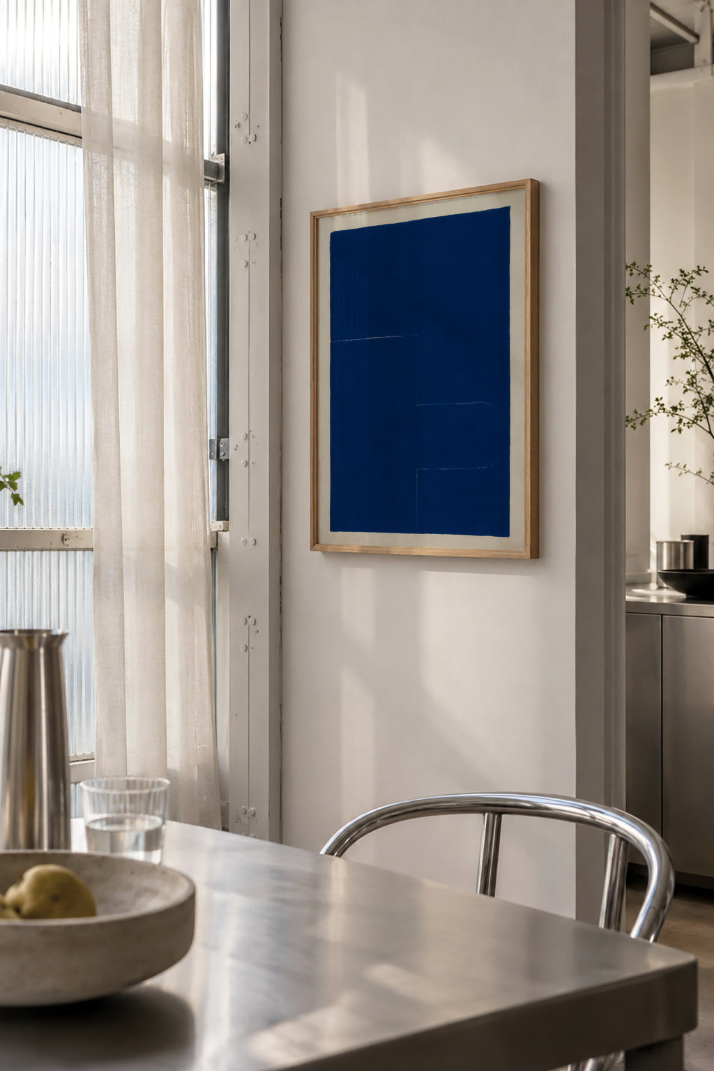 Midnight Blueprint I - Framed poster in an interior