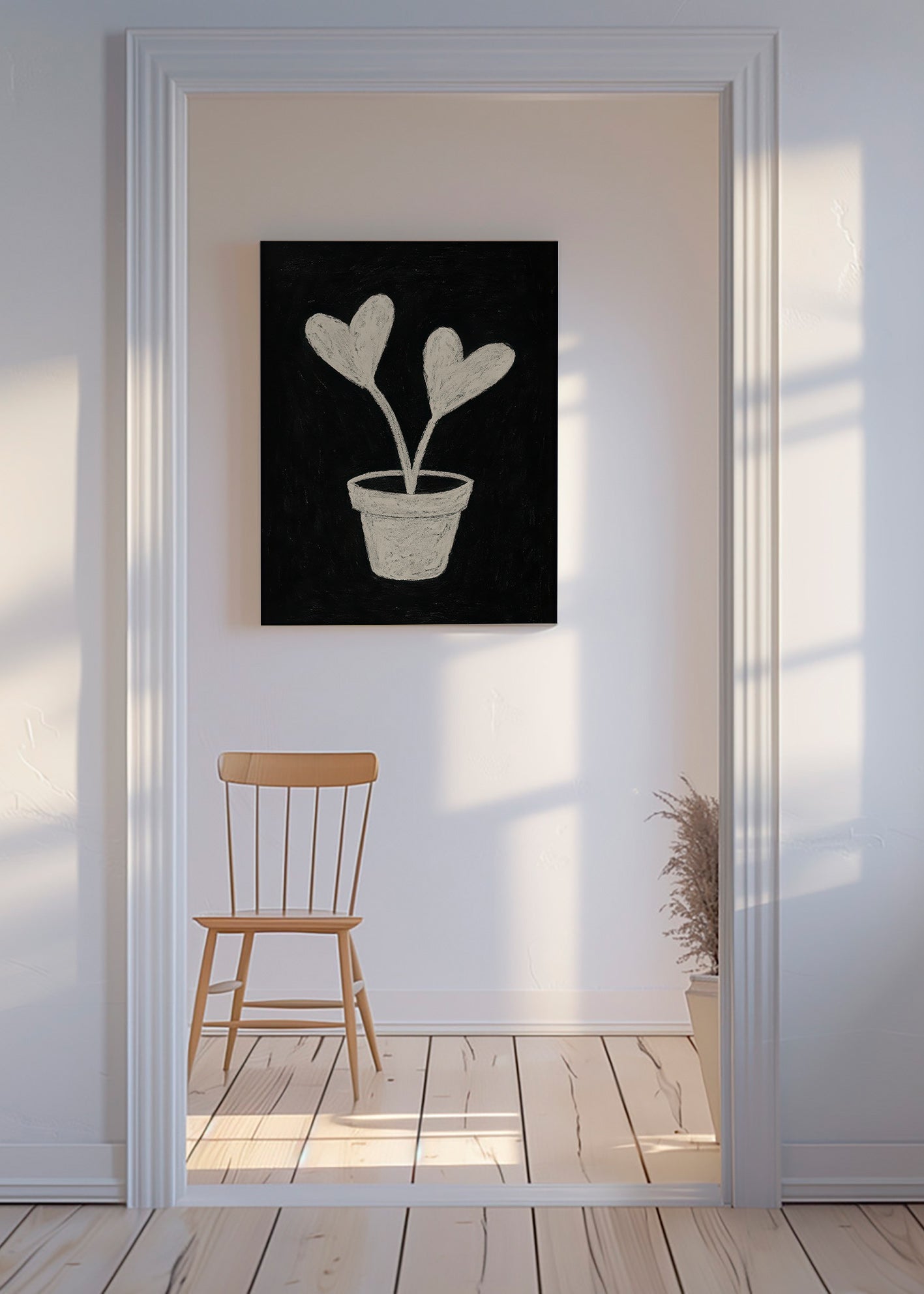 Lámina botánica con hojas en forma de corazón – Canvas