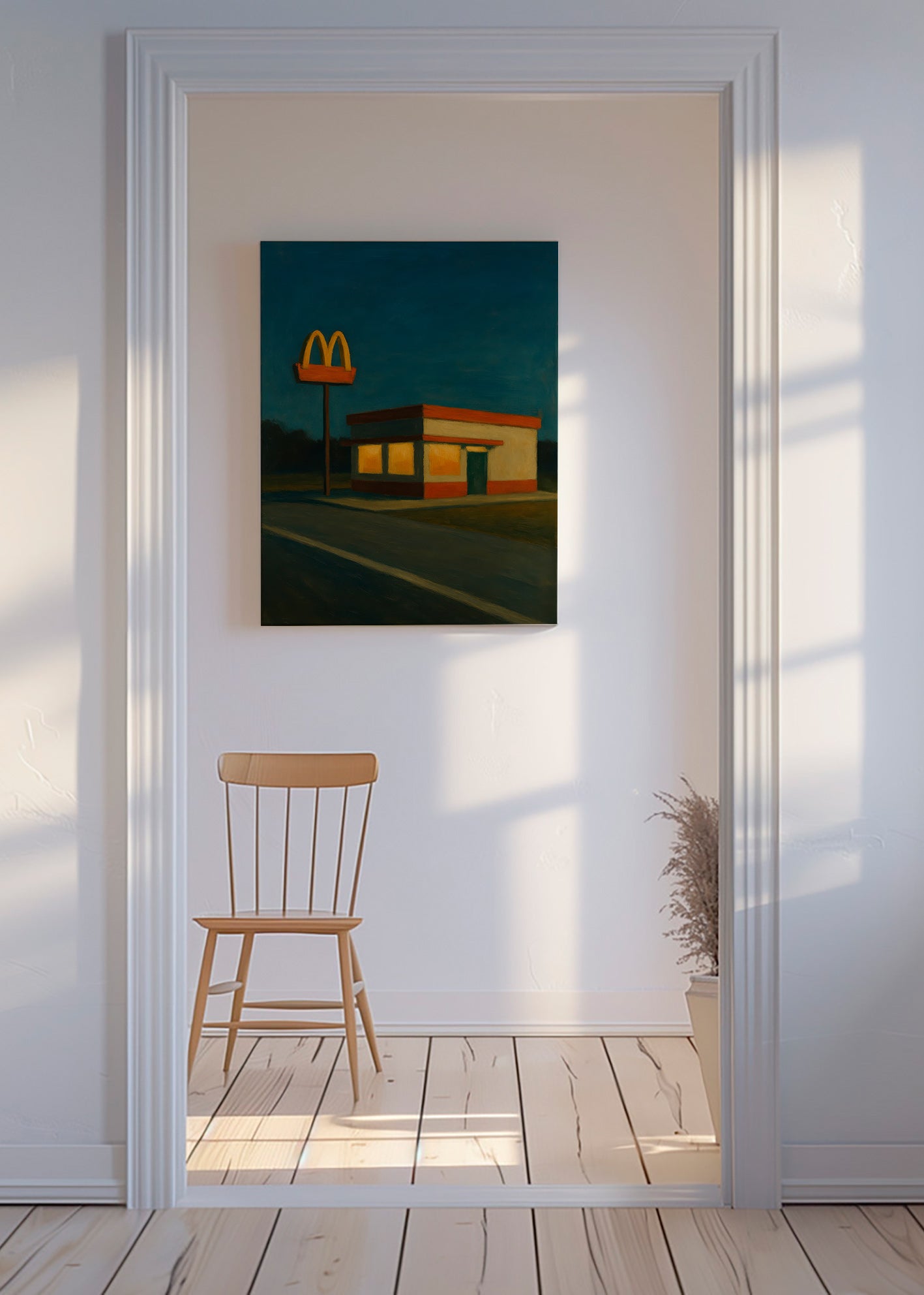 Cuadro de cocina: local nocturno con letrero icónico – Canvas