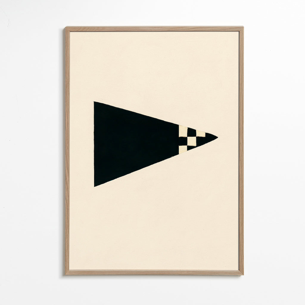 Cuadro minimalista con bandera geométrica – Oak Frame