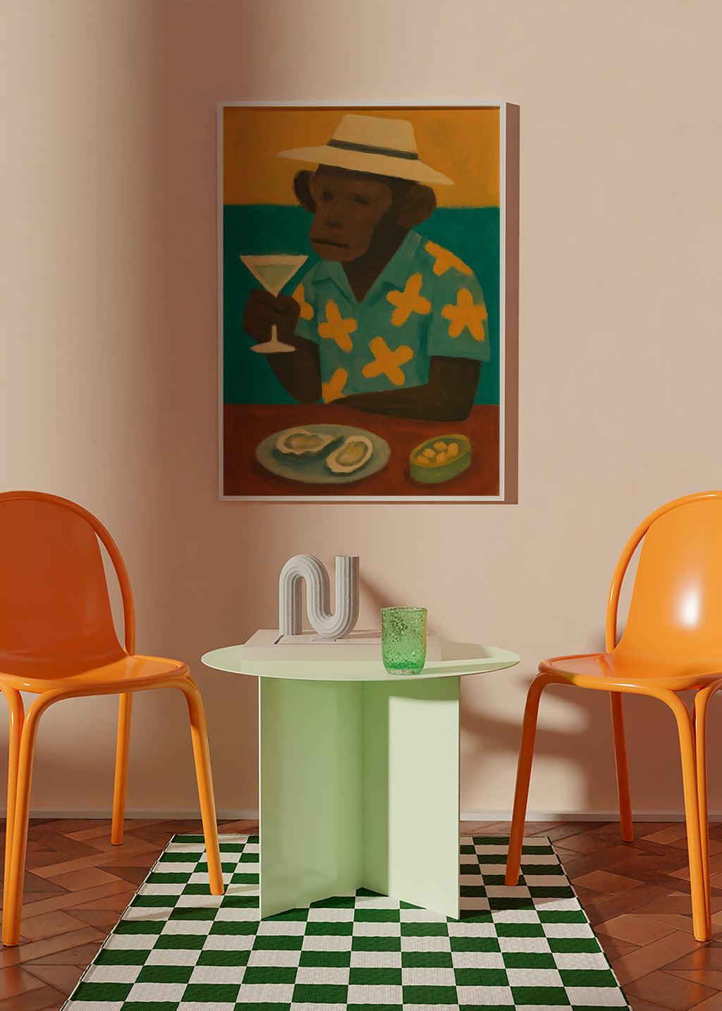 Cuadro de cocina con mono y cóctel – Product3