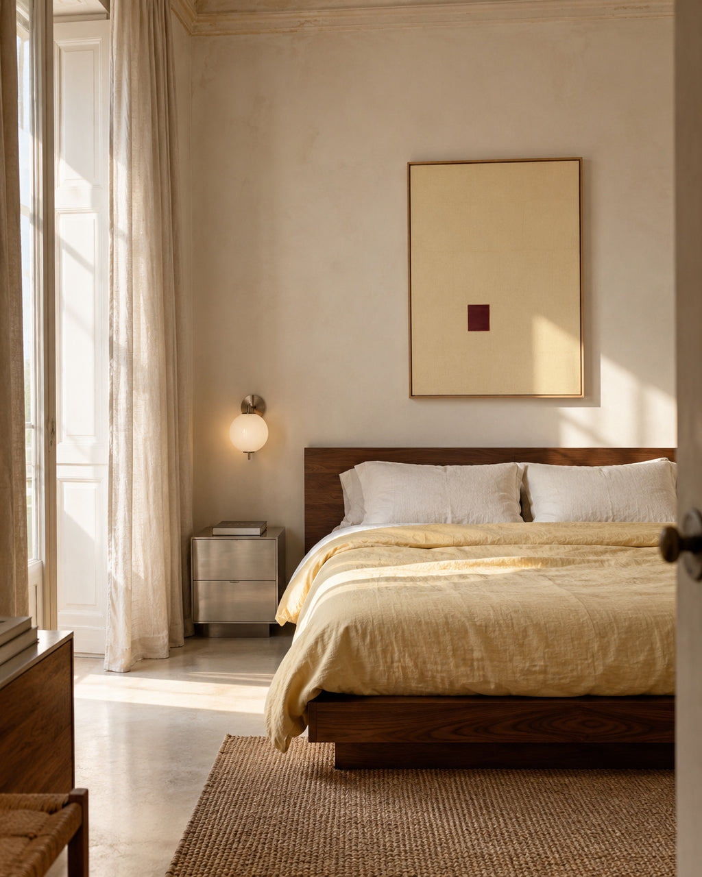 Red Core Minimal - Framed canvas in an interior