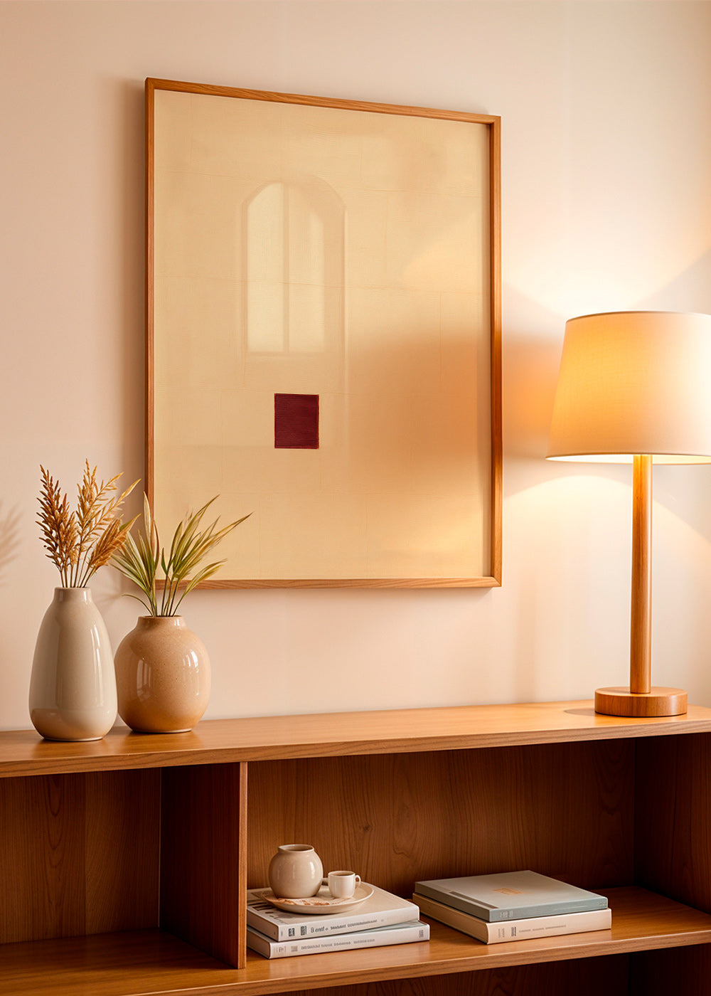 Cuadro minimalista con núcleo rojo – Product1