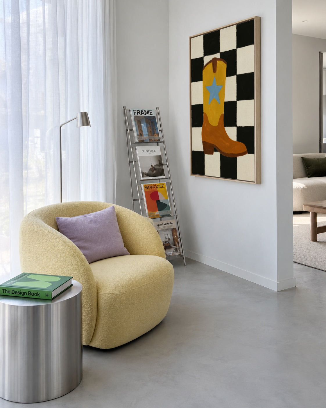 Starry Boot - Framed canvas in an interior