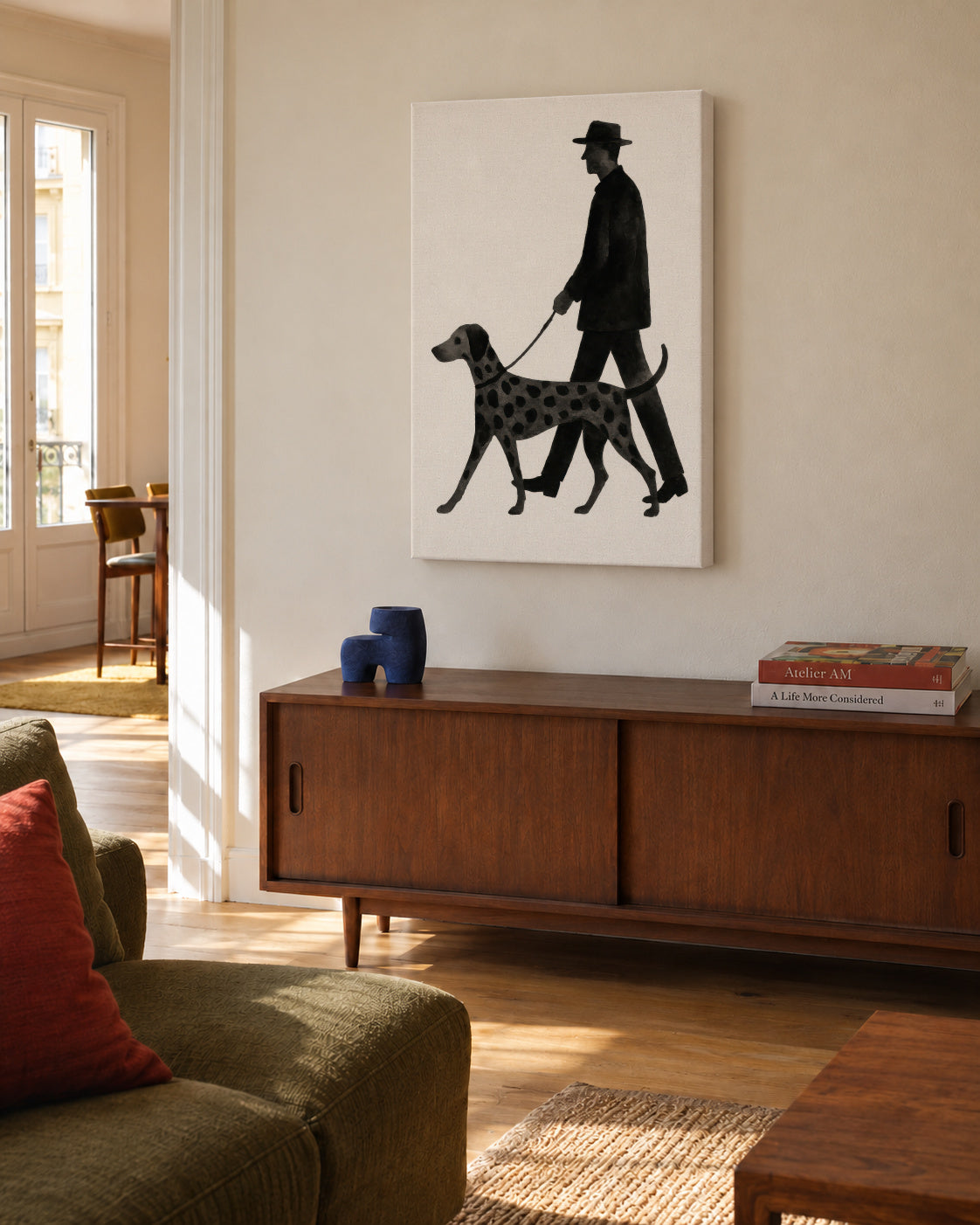 Spotted Walk - Unframed canvas in an interior
