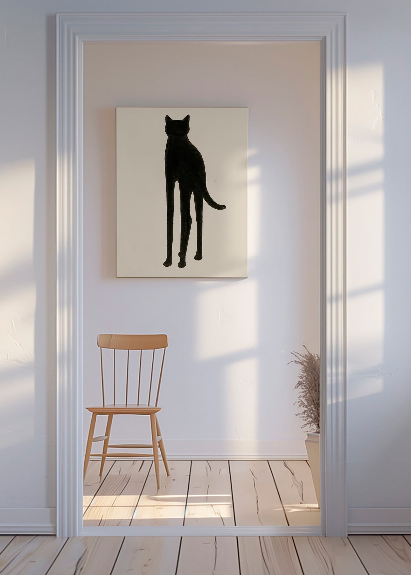 Cuadro de gato en silueta alargada – Canvas