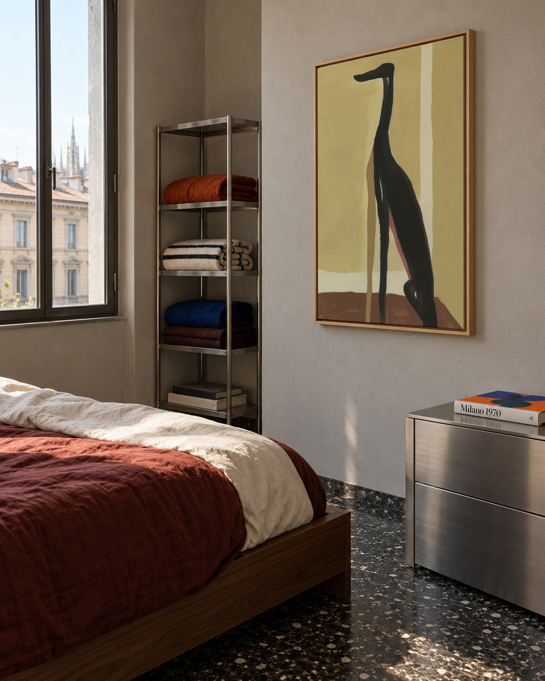 Greyhound Profile - Framed canvas in an interior