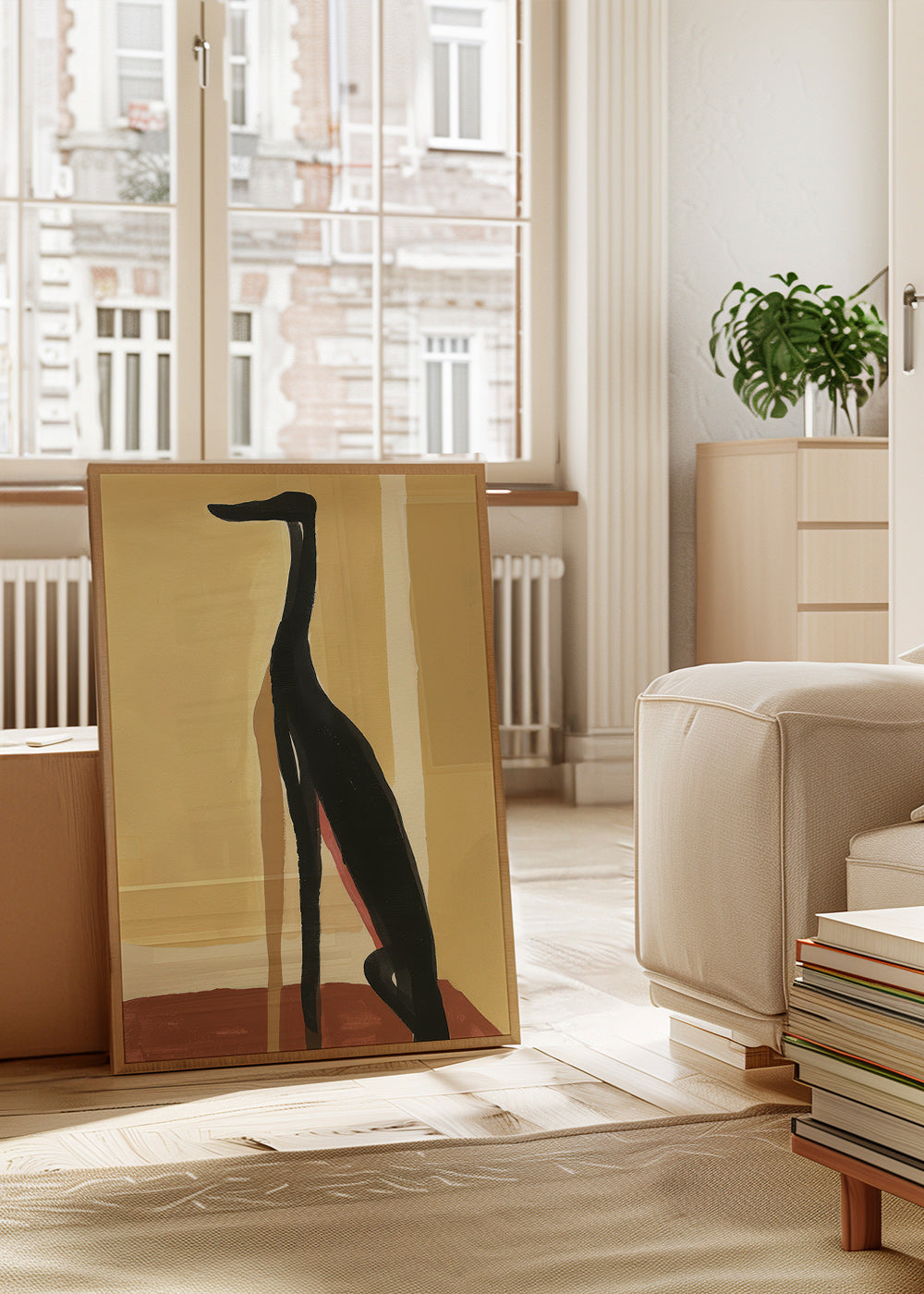 Cuadro galgo en perfil minimalista – Product1