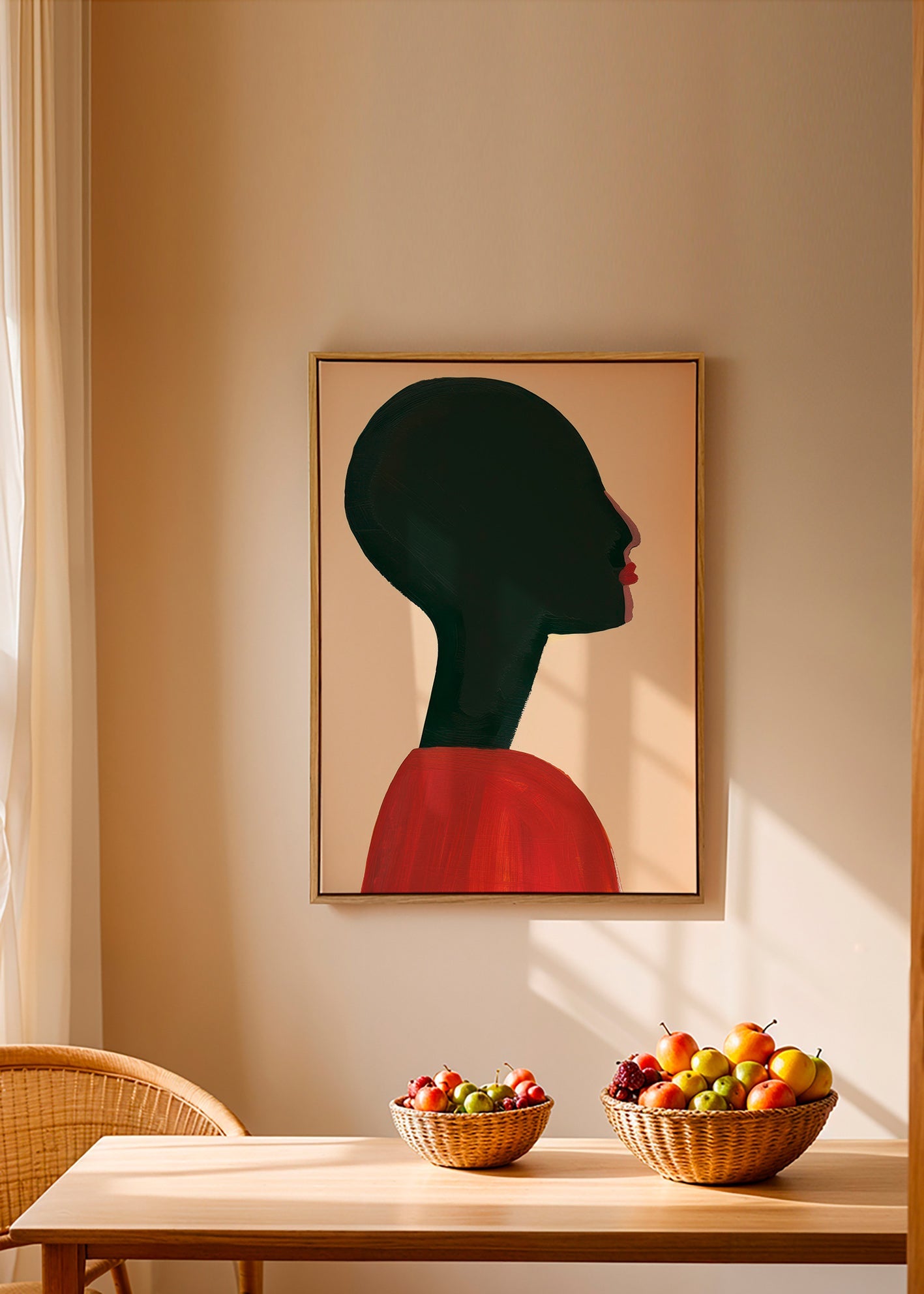 Ilustración: perfil estilizado en rojo – Canvas2