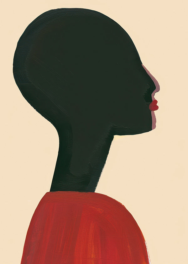 Ilustración: perfil estilizado en rojo