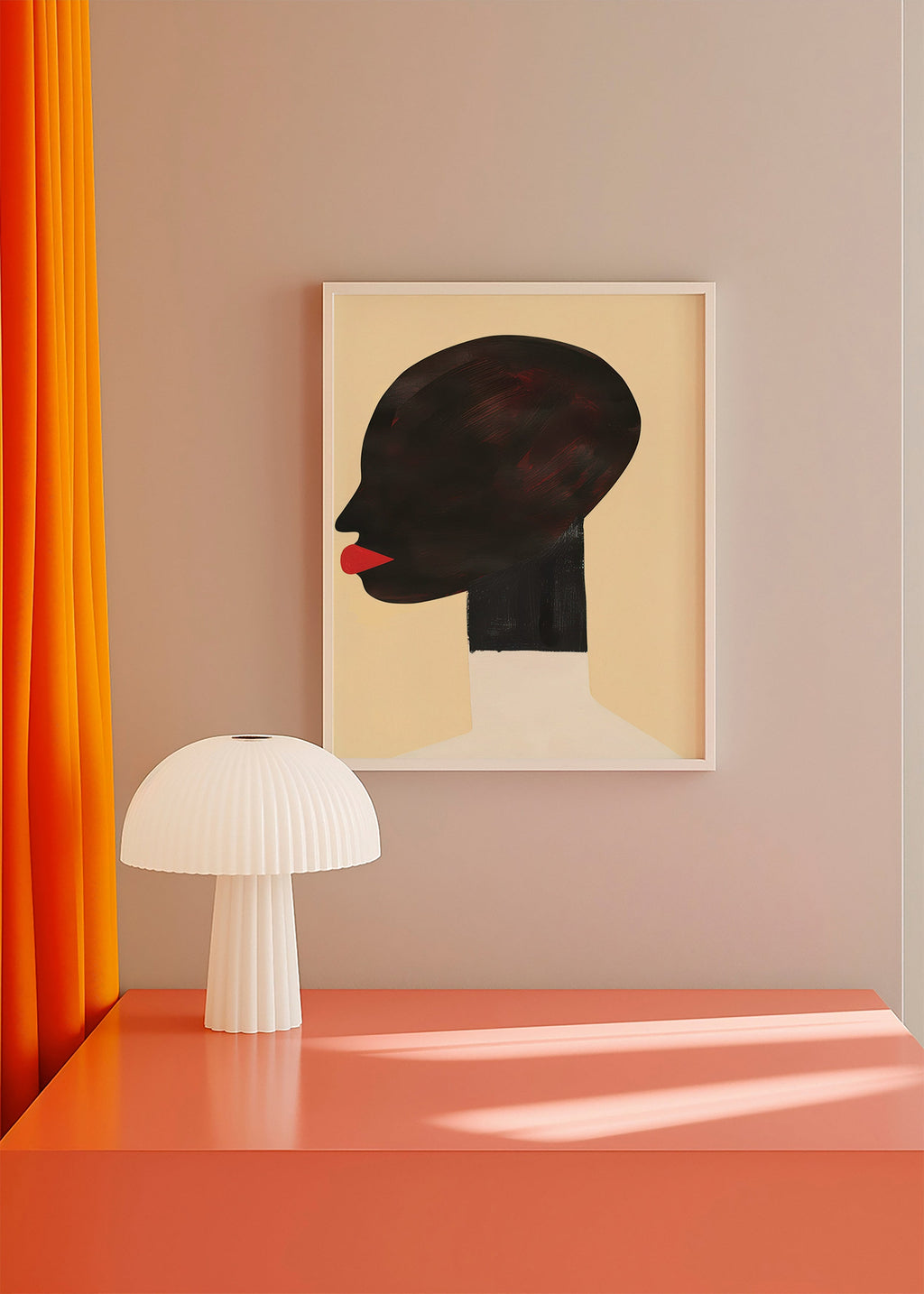 Ilustración de perfil con labios rojos – Product2