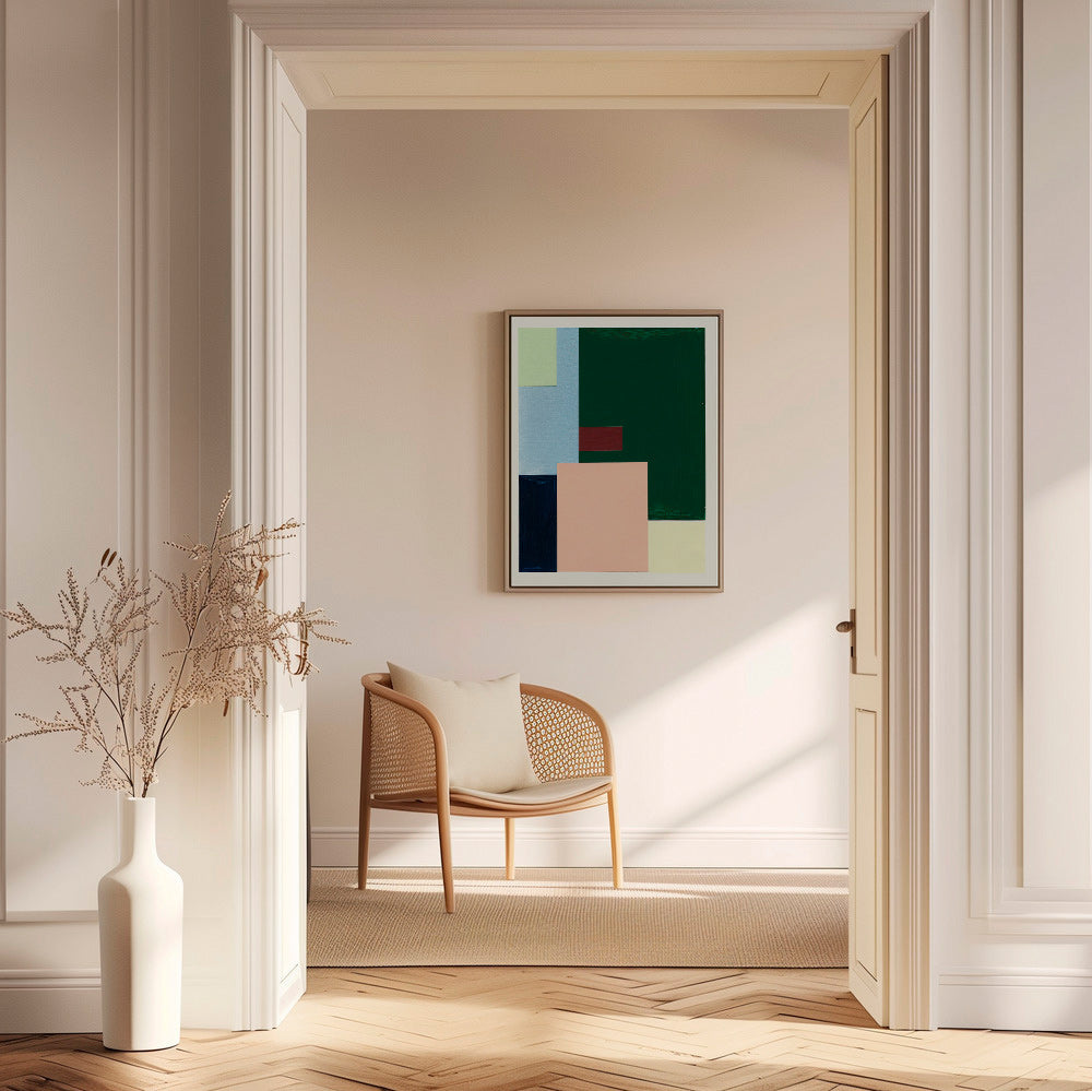 Cuadro geométrico con bloques color pastel – Canvas1