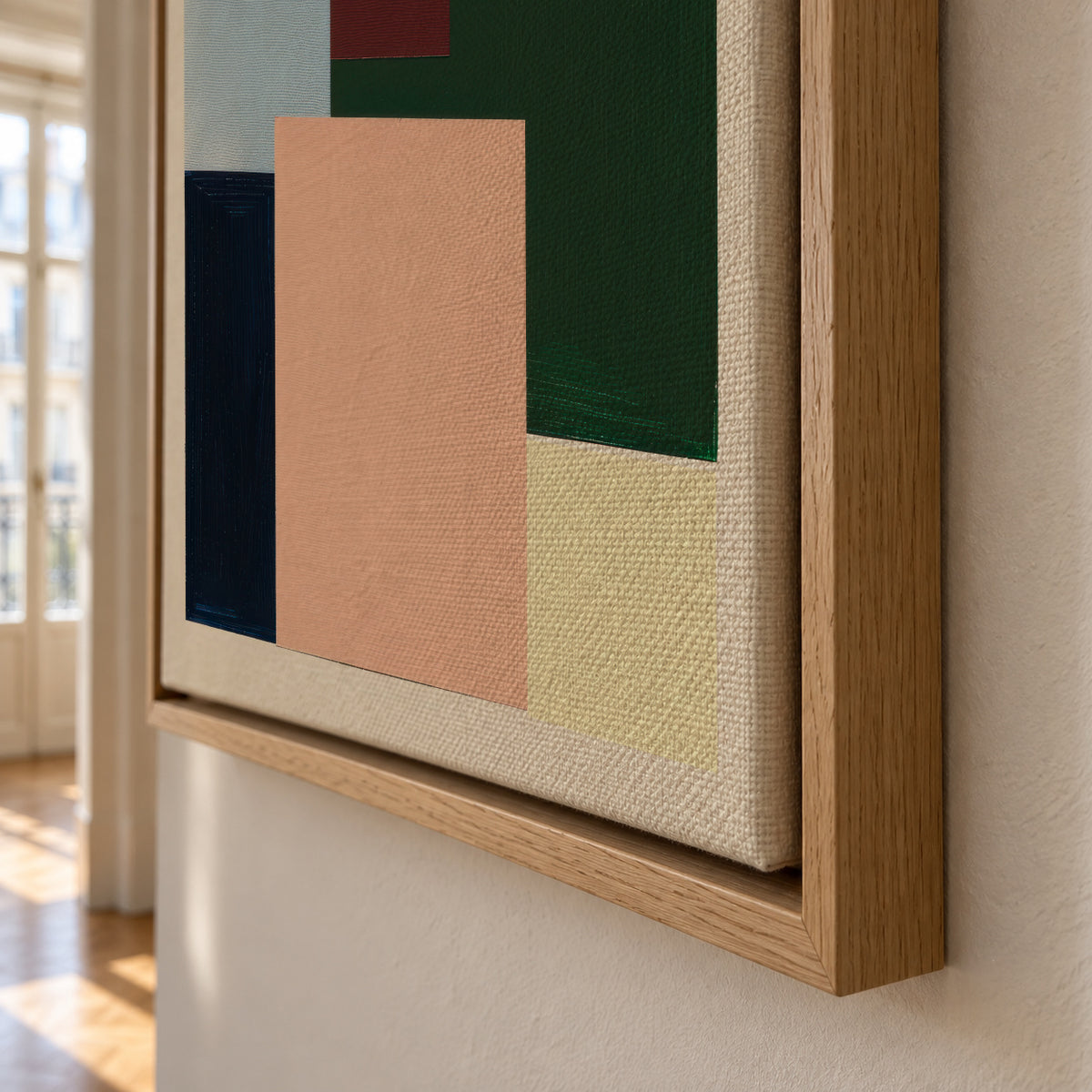 Pastel Construction I - Framed canvas detail