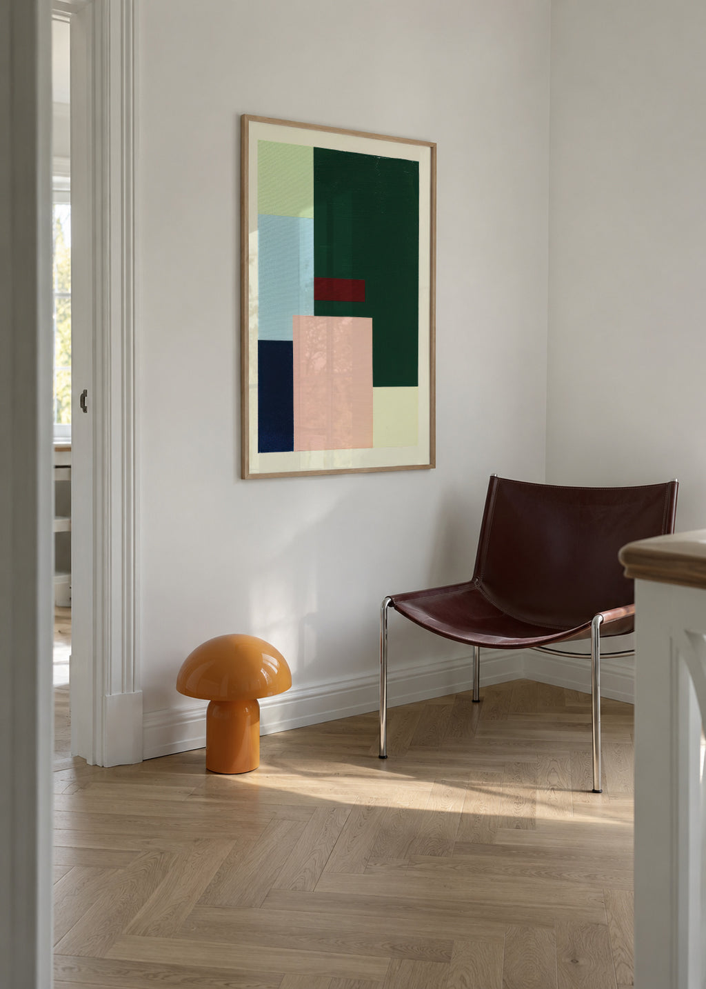 Pastel Construction II - Framed poster in an interior