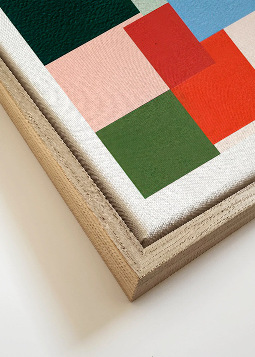 Cuadro geométrico de bloques de color – Canvas detail