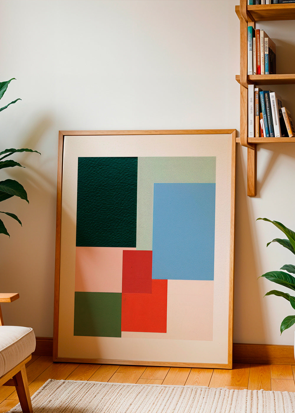 Cuadro geométrico de bloques de color – Product1