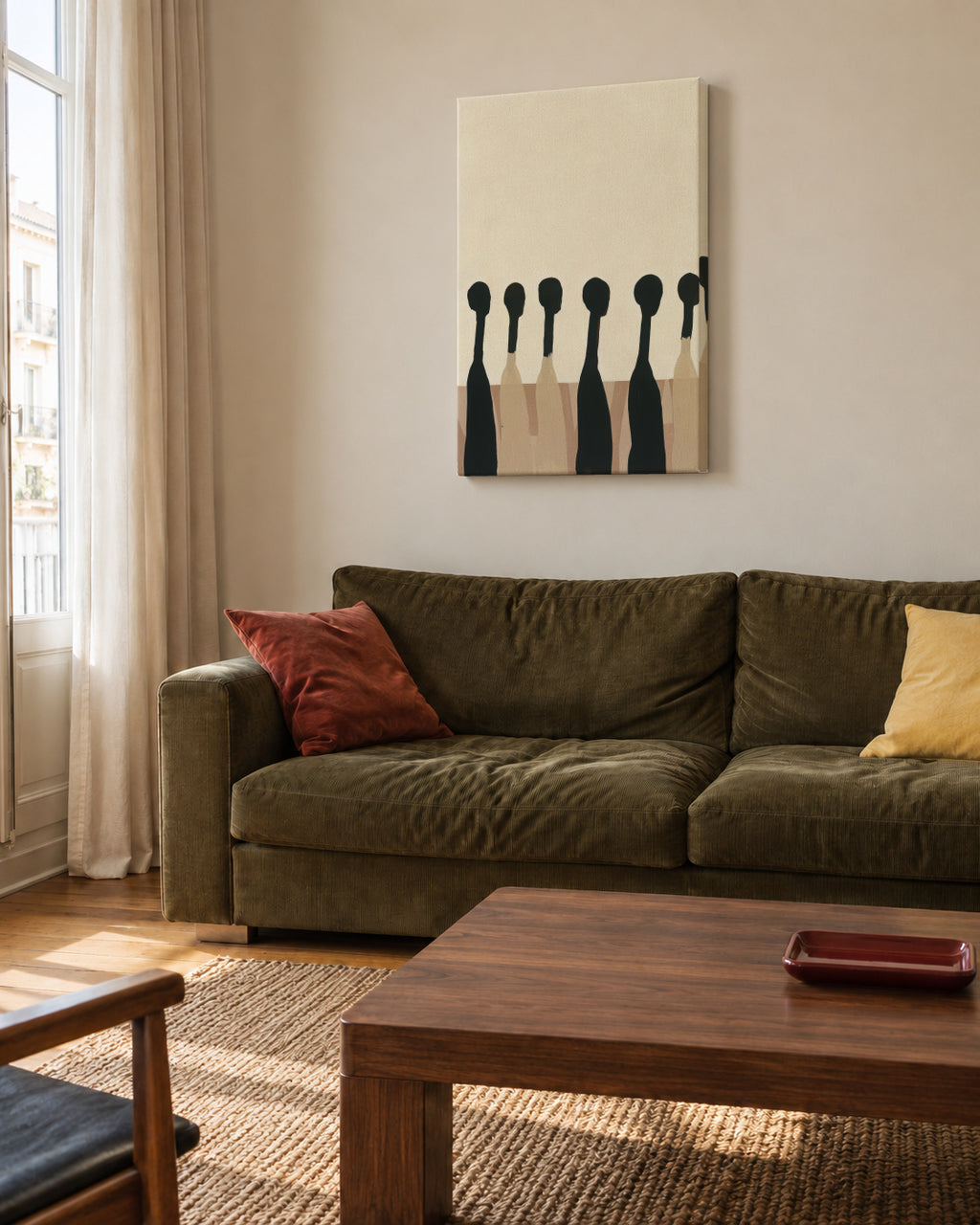The Gathering - Unframed canvas in an interior