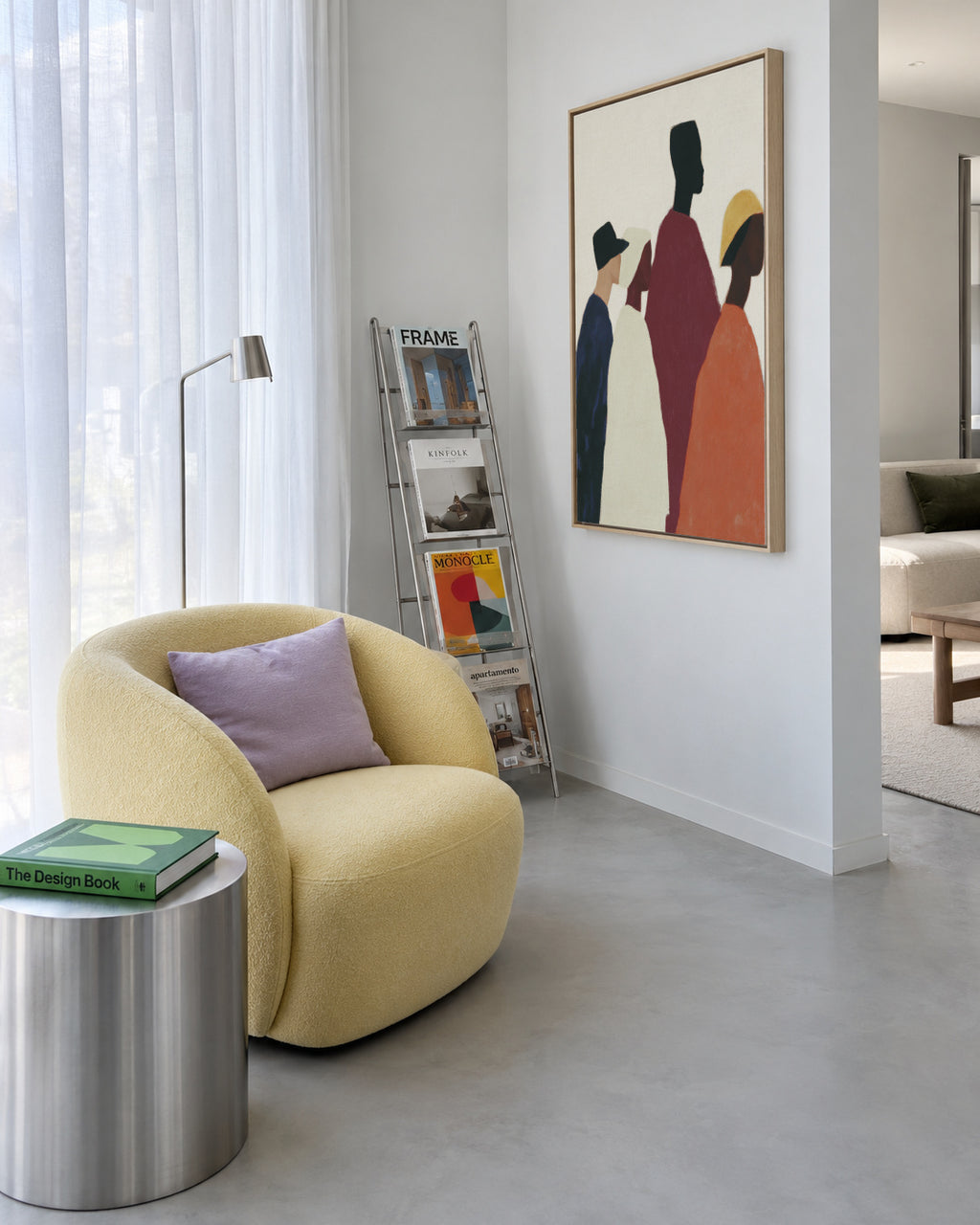 Crowded Colors II - Framed canvas in an interior
