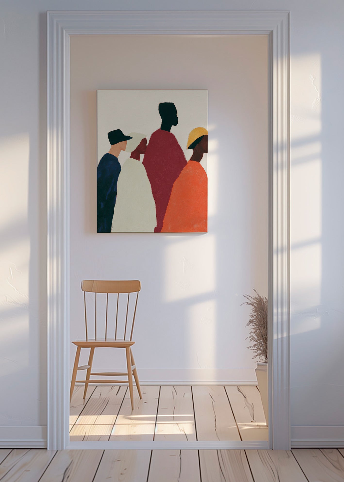 Ilustración de siluetas en fila – Canvas