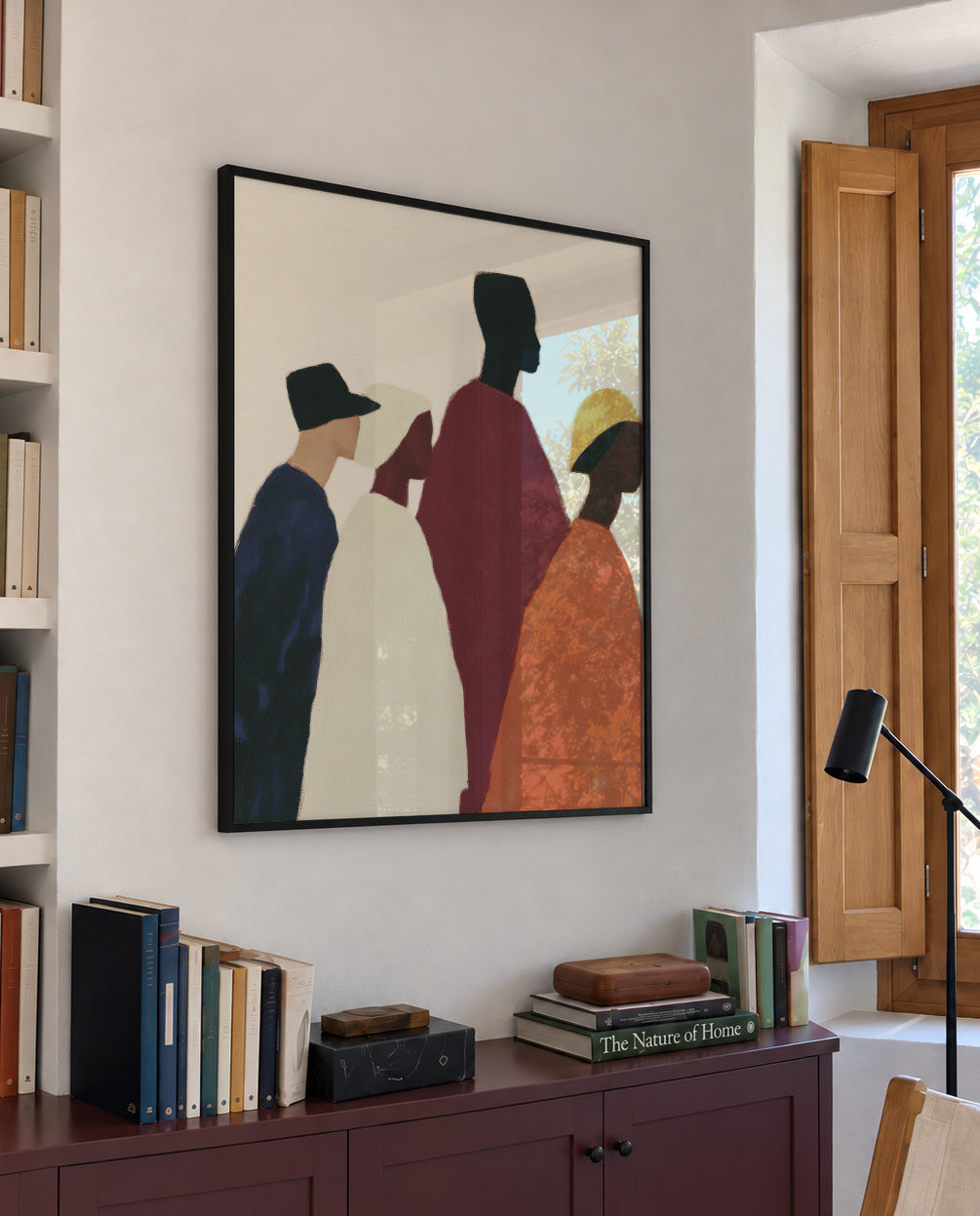 Crowded Colors II - Framed poster in an interior