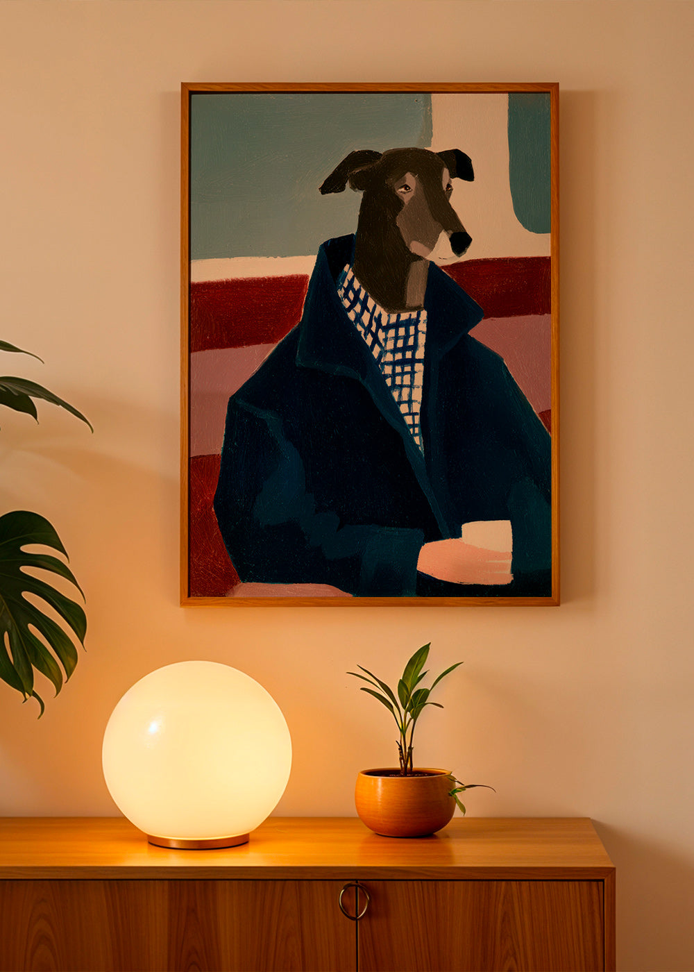 Cuadro galgo con abrigo azul – Product3