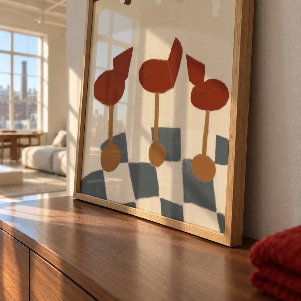 Bar Stool Pattern - Framed poster detail