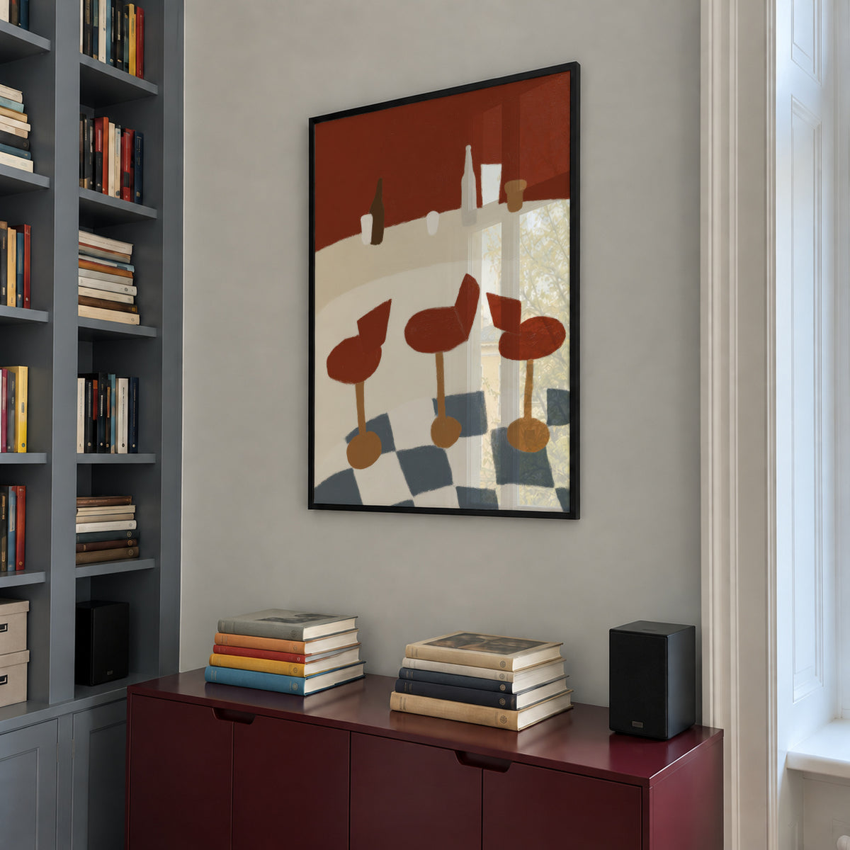 Bar Stool Pattern - Framed poster in an interior