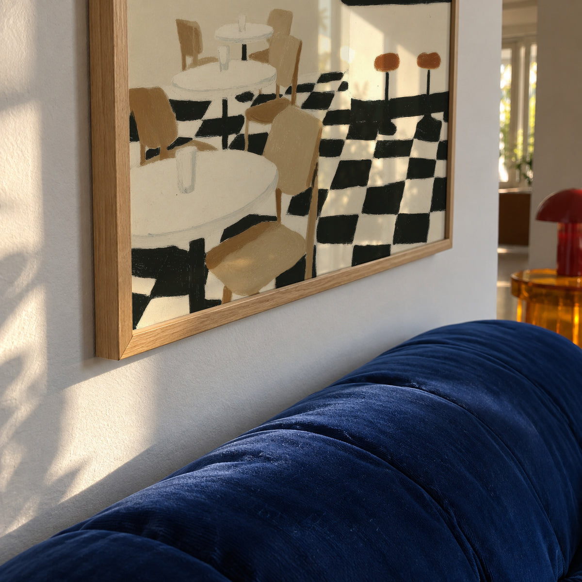 Checkerboard Patio - Framed poster detail