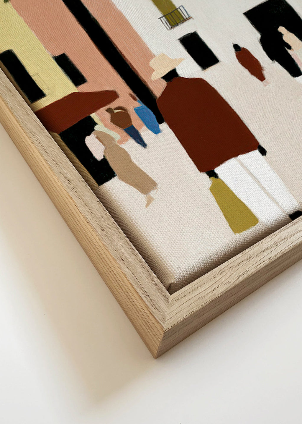 Cuadro de ciudades con paseo mediterráneo y palmera – Canvas detail