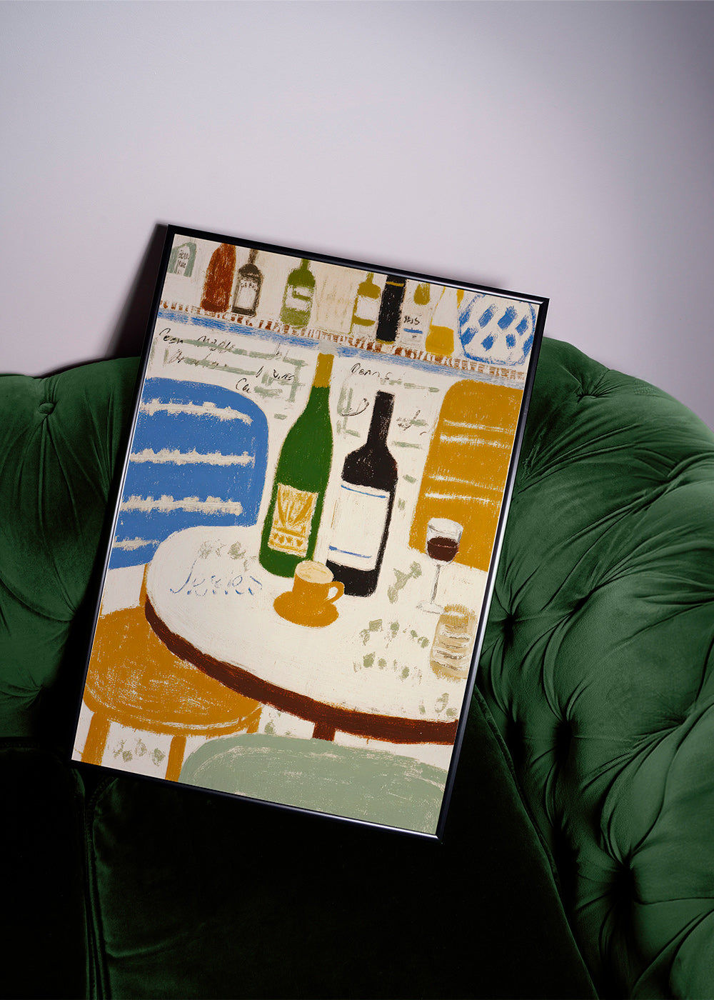 Cuadro de cocina con botellas y taza bistró – Product2