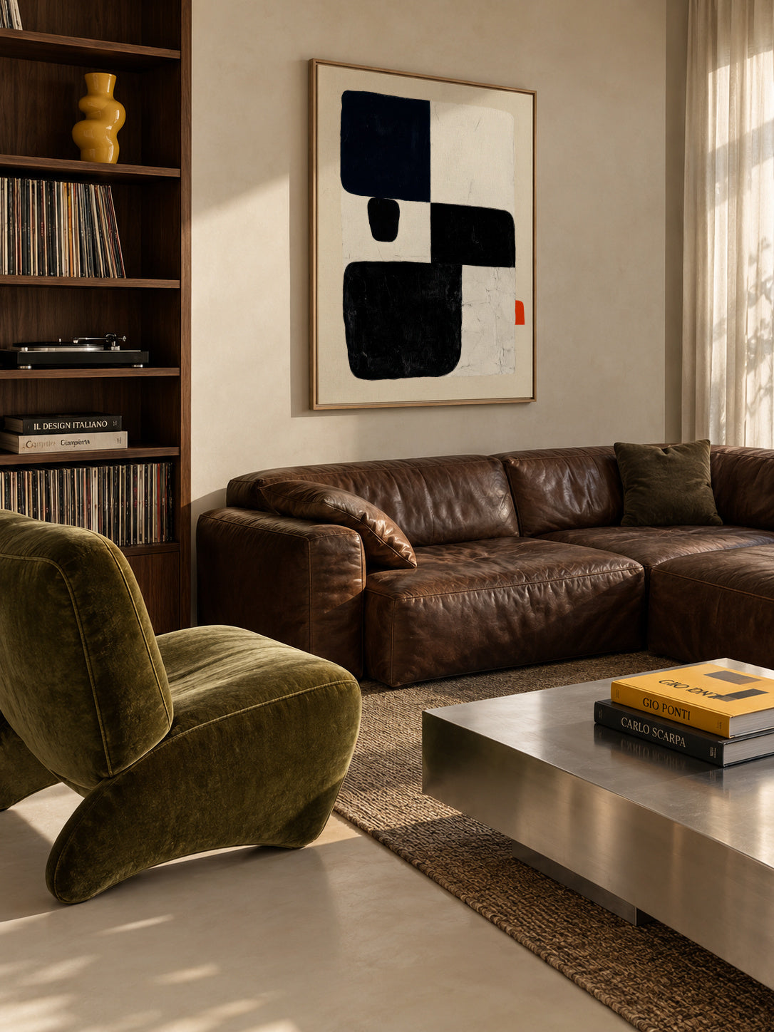 Red-Black Intersection - Framed canvas in an interior