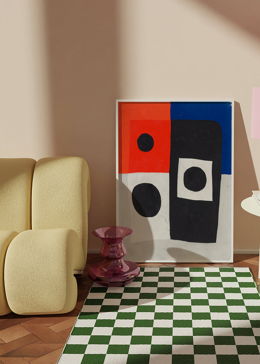 Cuadro geométrico con bloques y círculos – Product1