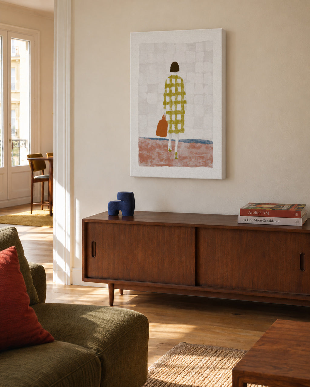 Checkered Departure - Unframed canvas in an interior