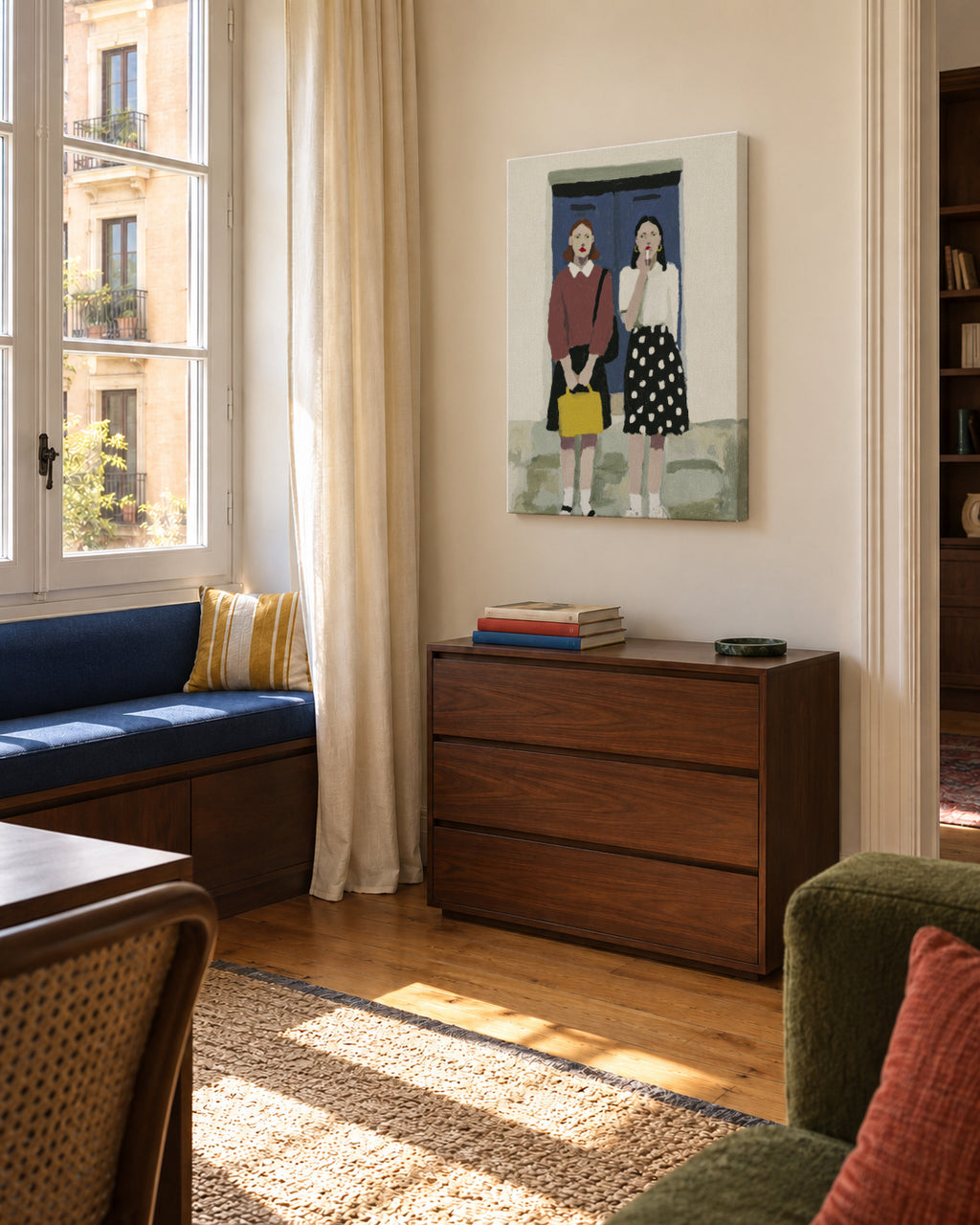 Blue Door Duo - Unframed canvas in an interior